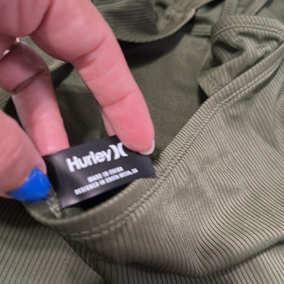 Womens Hurley 4-way Stretch One Piece Swimsuit Green XL - Picture 7 of 8